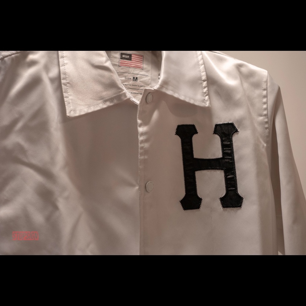 Large White Huff Windbreaker